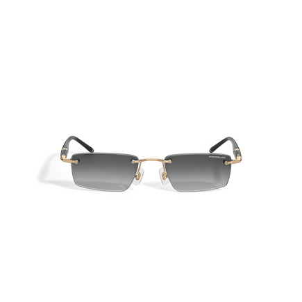Squared Sunglasses with Gold-Coloured Metal Frame