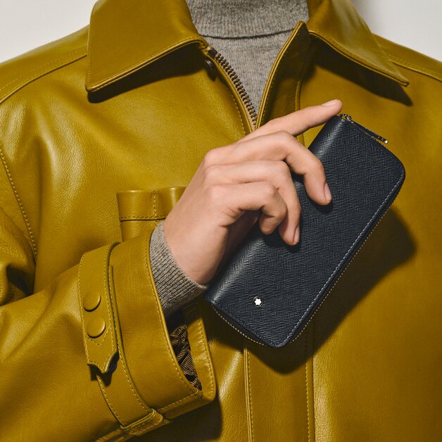 Estuche para 2 Artículos de Escritura con Cremallera de Piel Sartorial - 2