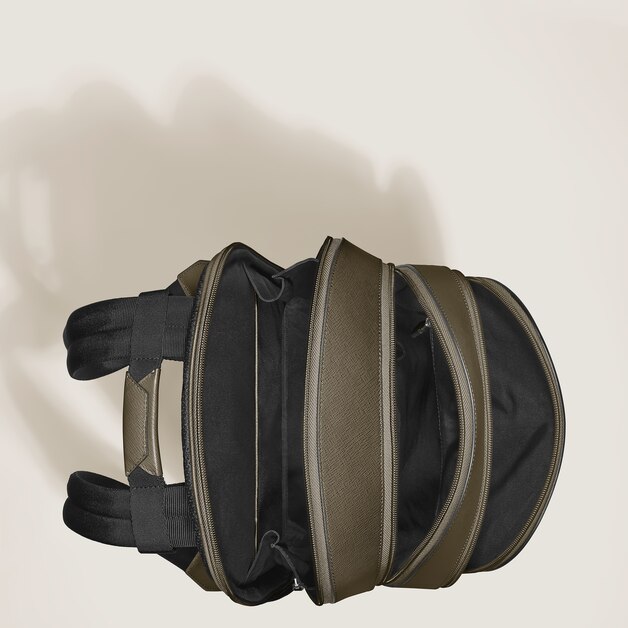 Sac &agrave; Dos Moyen Mod&egrave;le avec 3 Compartiments en Cuir Sartorial - 6
