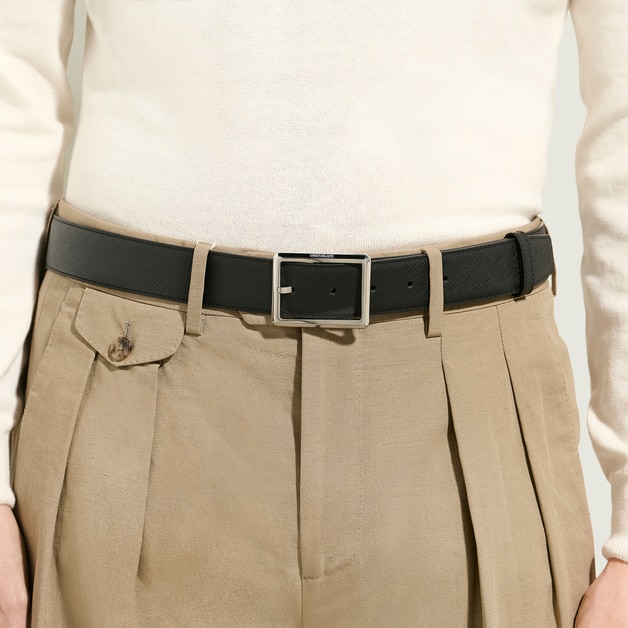 Rectangular 35&nbsp;mm Reversible Belt in Sartorial Leather - 2