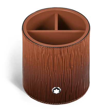 Porte-Stylos de Bureau en Cuir Corteccia Sfumato