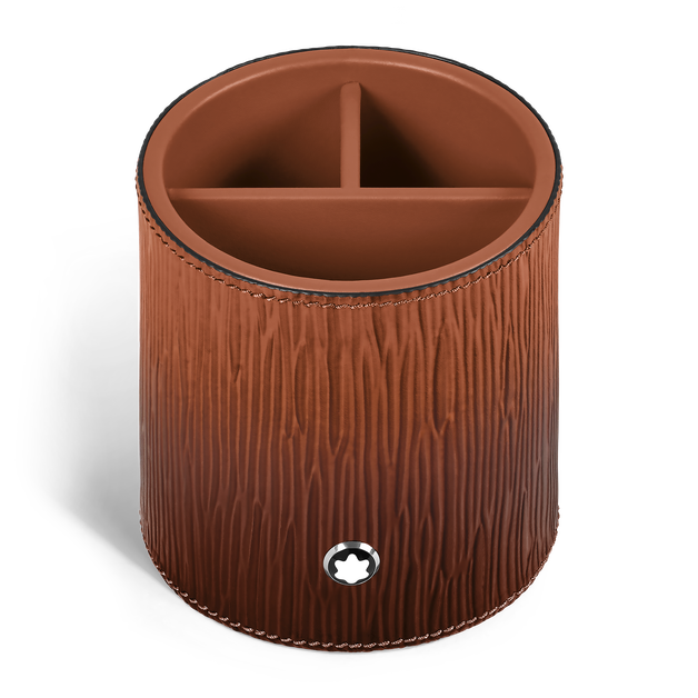 Porte-Stylos de Bureau en Cuir Corteccia Sfumato - 1