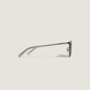Ovale Sonnenbrille mit grauem Acetatrahmen