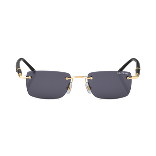Rectangular Sunglasses with Gold-Coloured Metal Frame