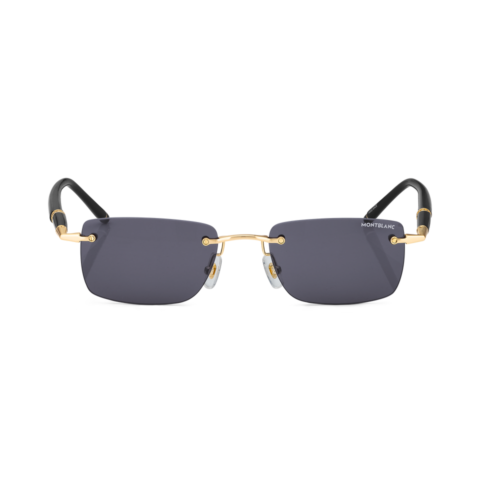 Rectangular Sunglasses with Gold-Coloured Metal Frame - 1