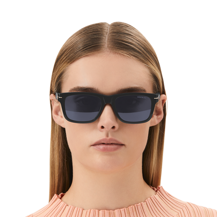 Rectangular Sunglasses with Black Acetate Frame