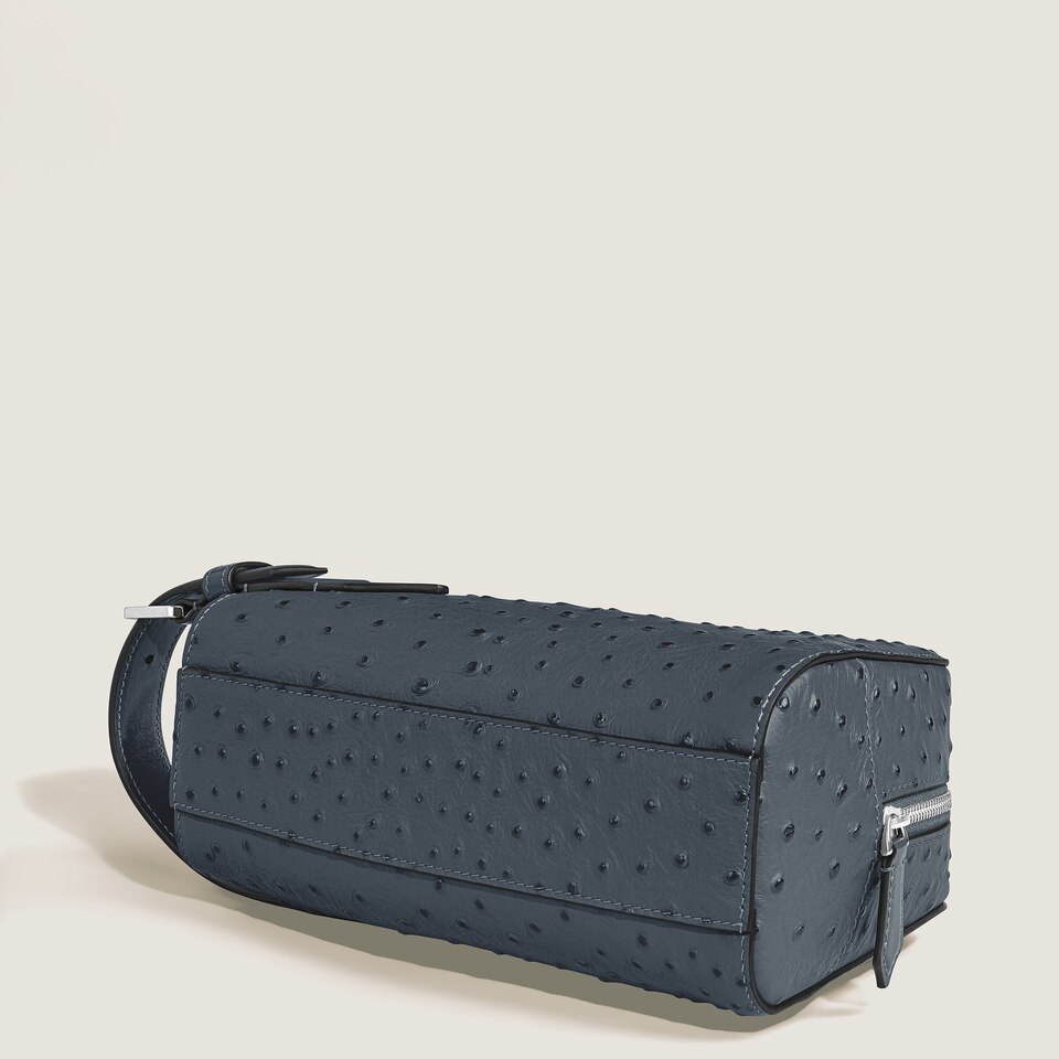 Kosmetik-Clutch aus Leder mit Strau&szlig;enpr&auml;gung - 7