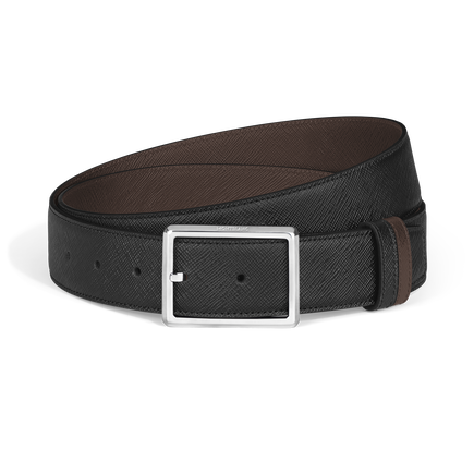 Ceinture R&eacute;versible Rectangulaire 35 mm en Cuir Sartorial