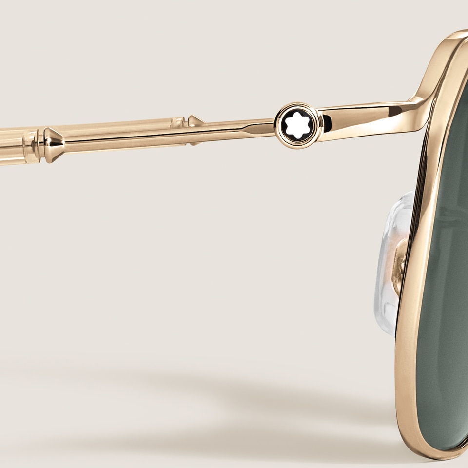 Squared Sunglasses with Gold-Coloured Metal Frame - 2