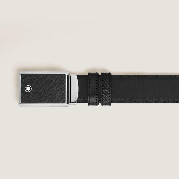 30 mm Reversible Belt in Sartorial Leather with Plate Buckle - 3