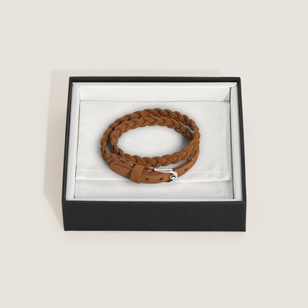Horseshoe Buckle Adjustable Bracelet in Suede Leather