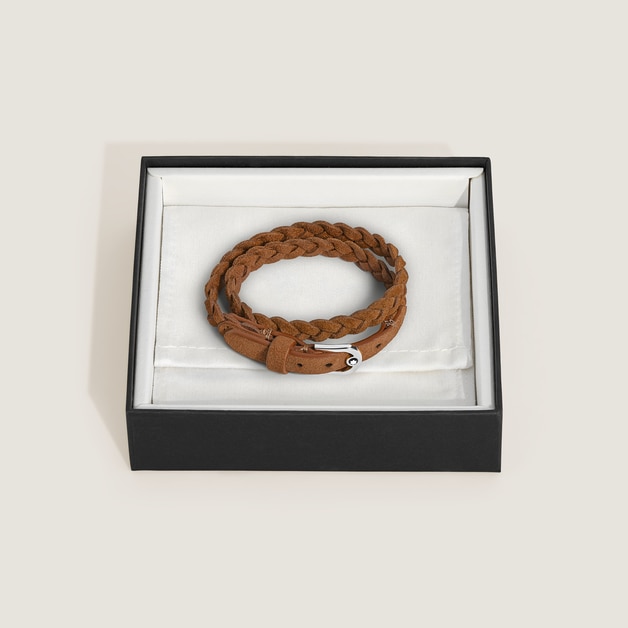 Horseshoe Buckle Adjustable Bracelet in Suede Leather - 2