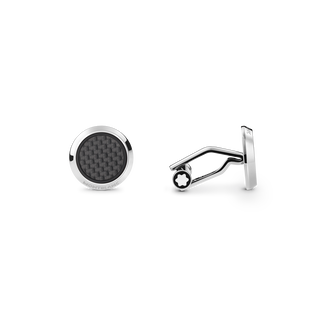 Meisterst&uuml;ck Cufflinks with Carbon-Patterned Inlay