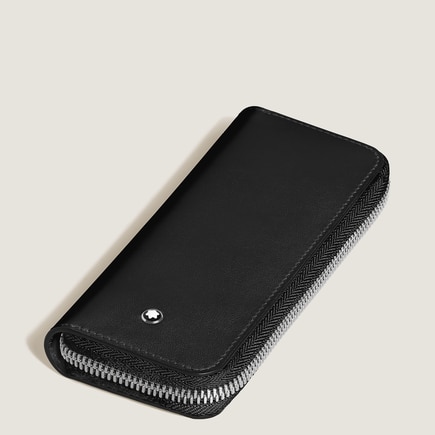 &Eacute;tui pour 2&nbsp;Instruments d'&Eacute;criture Zipp&eacute; en Cuir Meisterst&uuml;ck