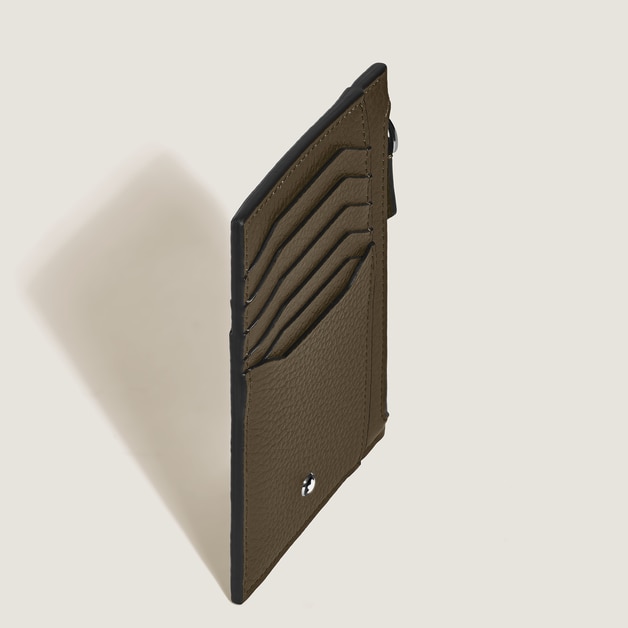 Card Holder 8cc with Zip in Grain Leather - 3