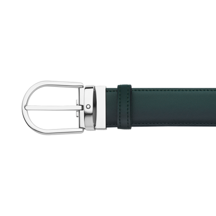 Horseshoe buckle sfumato British green 35mm leather belt