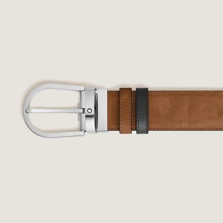 Horseshoe 35 mm Reversible Belt in Suede Leather