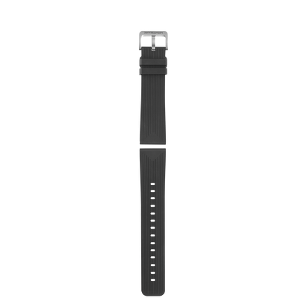 Bracelet caoutchouc rayé noir