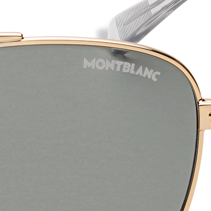 Squared Sunglasses with Gold Coloured Metal Frame 