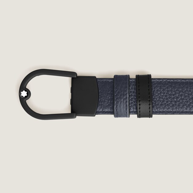 Horseshoe Light Buckle Midnight Blue/Black 30&nbsp;mm Reversible Leather Belt - 2