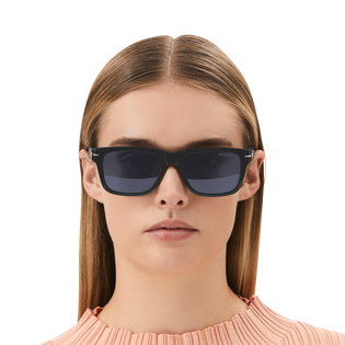 Rectangular Sunglasses with Black Acetate Frame