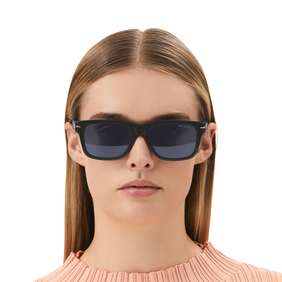 Rectangular Sunglasses with Black Acetate Frame - 3