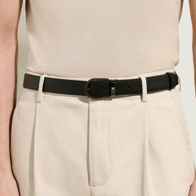 Cintur&oacute;n Reversible de Piel Sartorial de 30&nbsp;mm con Hebilla en Forma de Herradura - 2