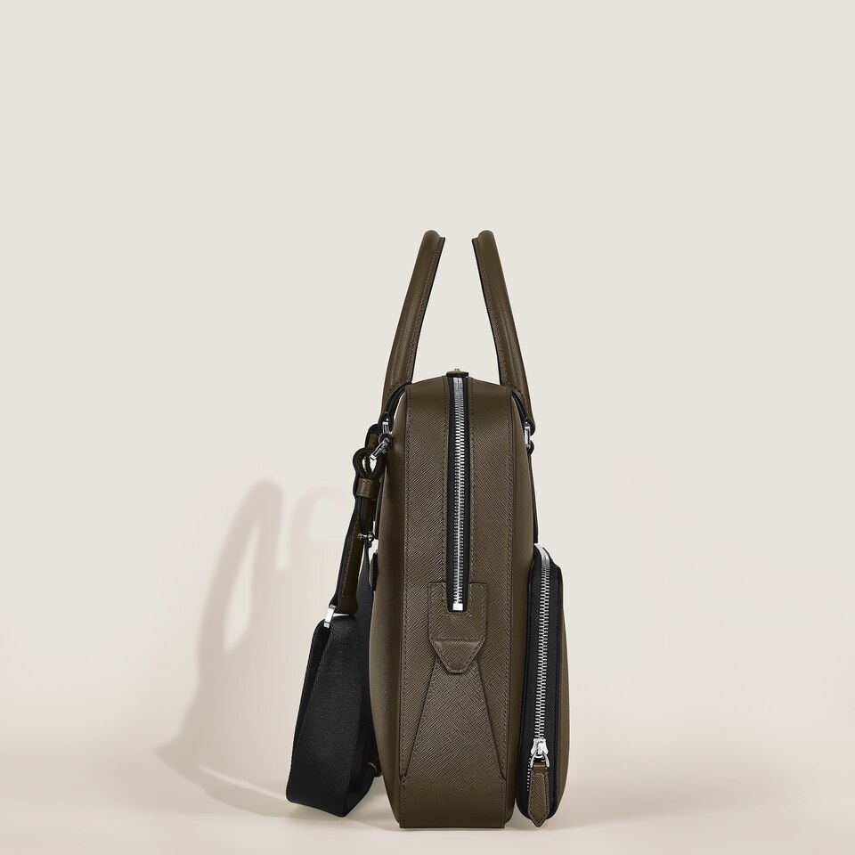 Medium Briefcase with Pocket in Sartorial Leather - 4