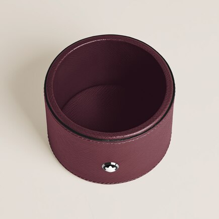 Medium Round Desk Tray in Sartorial Leather