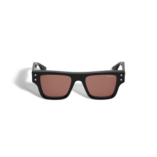 Rectangular Sunglasses with Black Acetate Frame  - 1