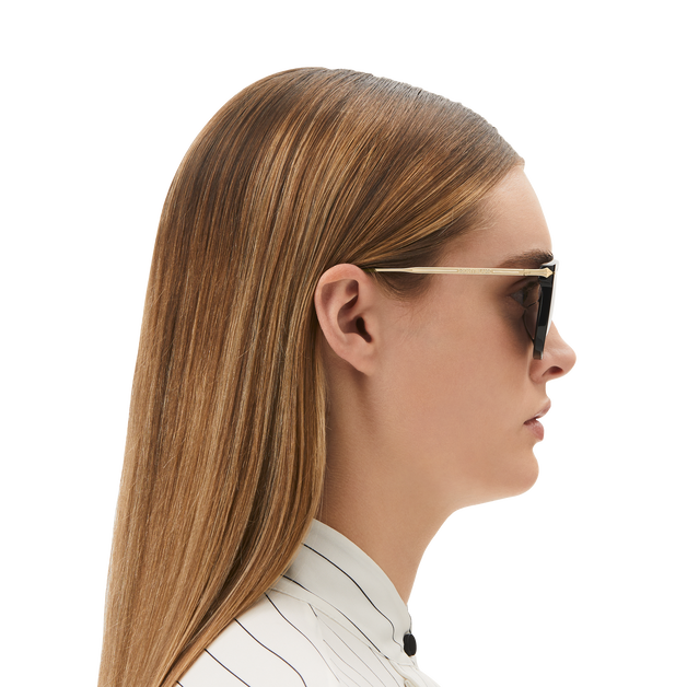 Round Sunglasses with Black Coloured Acetate Frame - 5