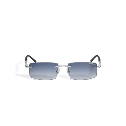 Rectangular Sunglasses with Silver Col Metal Frame