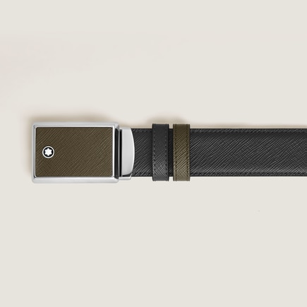 Marquetry Plate 30&nbsp;mm Reversible Belt in Sartorial Leather