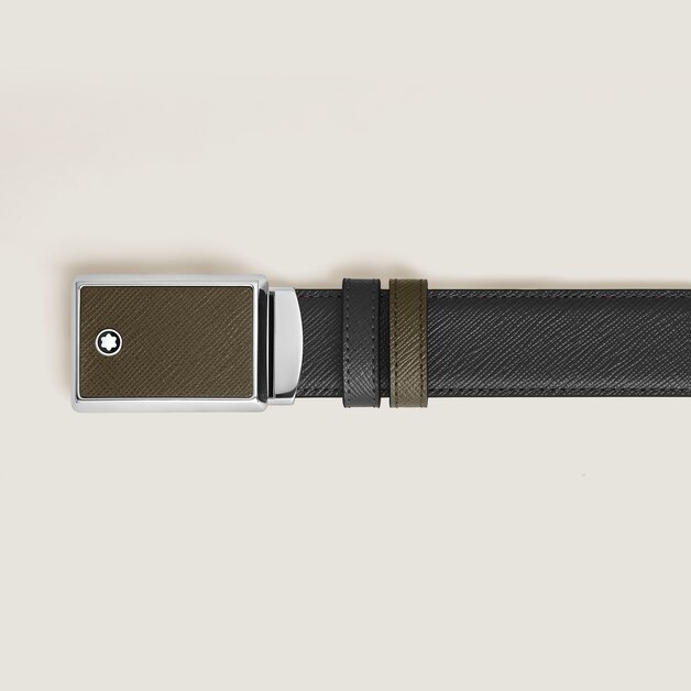 Marquetry Plate 30&nbsp;mm Reversible Belt in Sartorial Leather - 3