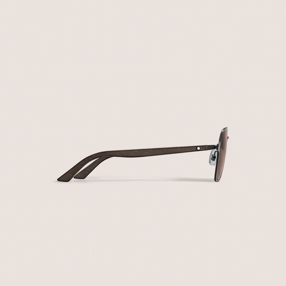 Quadratische Sonnenbrille mit schwarzem Metallrahmen - 2