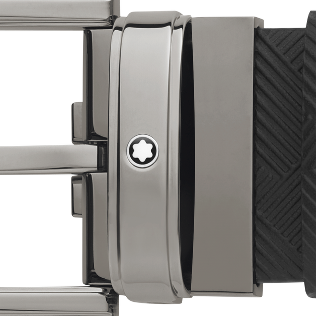 Black 35 mm leather belt - 4