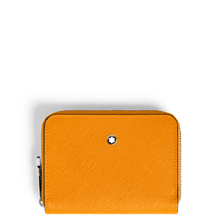 Mini Portefeuille 2cc Zipp&eacute; en Cuir Sartorial