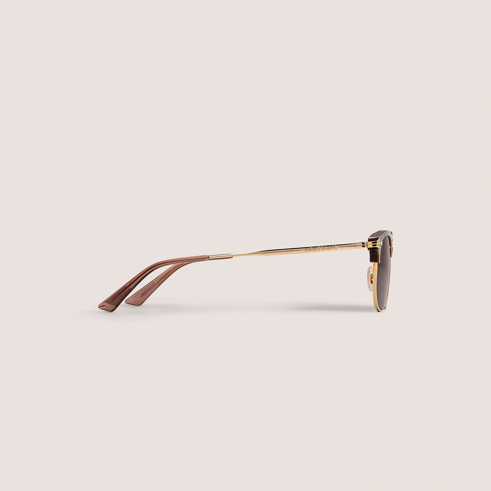 Rechteckige Sonnenbrille mit goldfarbenem Metallrahmen - 2