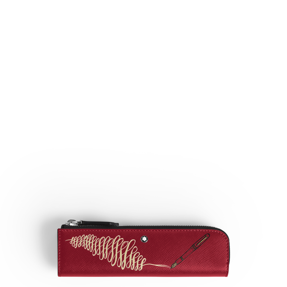1-Pen Pouch with Zip Year of the Horse in Sartorial Leather - 1