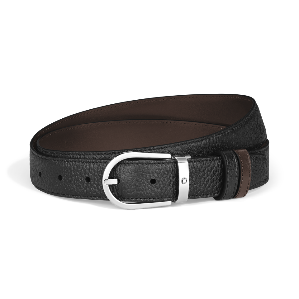 Horseshoe 30&nbsp;mm Reversible Belt in Grained Leather - 1