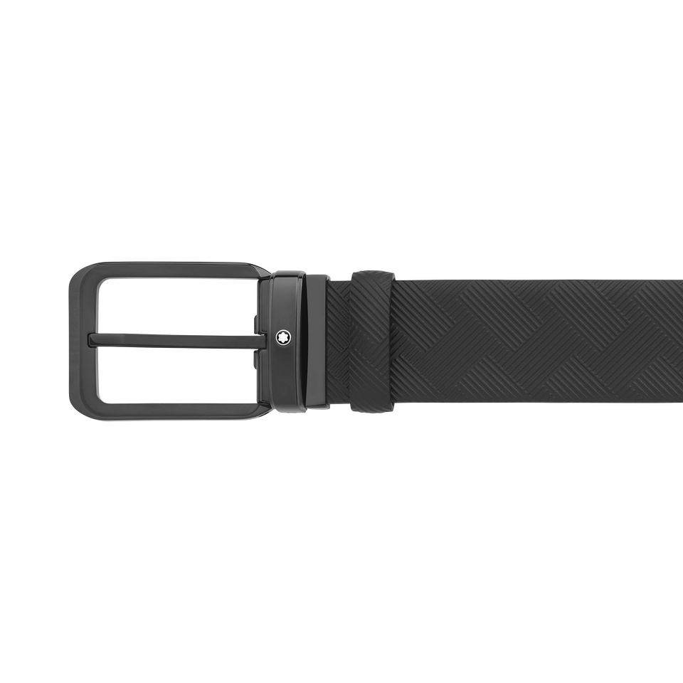 Black 35 mm reversible leather belt - 3