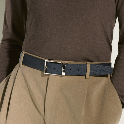 Cintur&oacute;n Reversible de Piel Sartorial de 35&nbsp;mm con Hebilla Rectangular