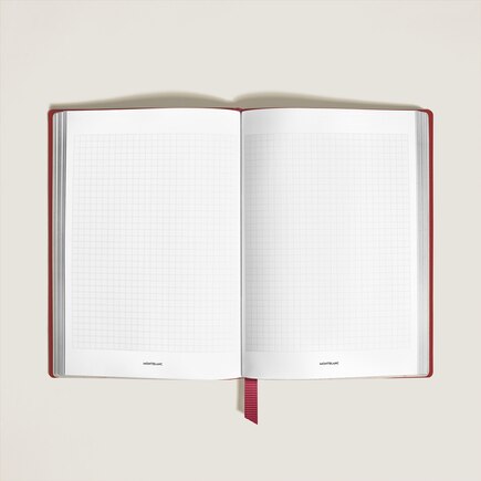 Notebook Medium, Saffiano Leather, Red - Squared Pages