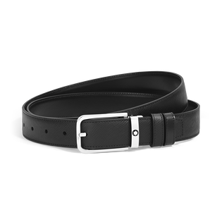 30 mm Reversible Belt in Sartorial Leather with Rectangular Buckle