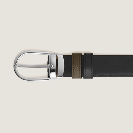 Ceinture R&eacute;versible Horseshoe 30 mm en Cuir Grain&eacute;