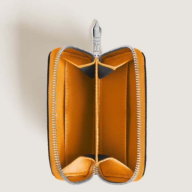 Mini Portefeuille 2cc Zipp&eacute; en Cuir Sartorial - 4