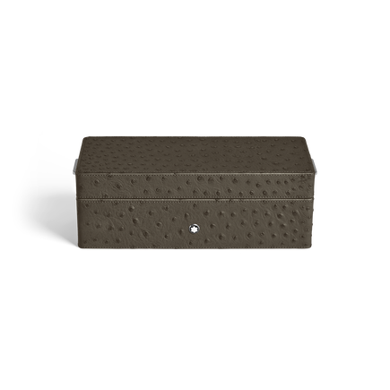 Pen Box, Ostrich-Embossed Leather, Khaki