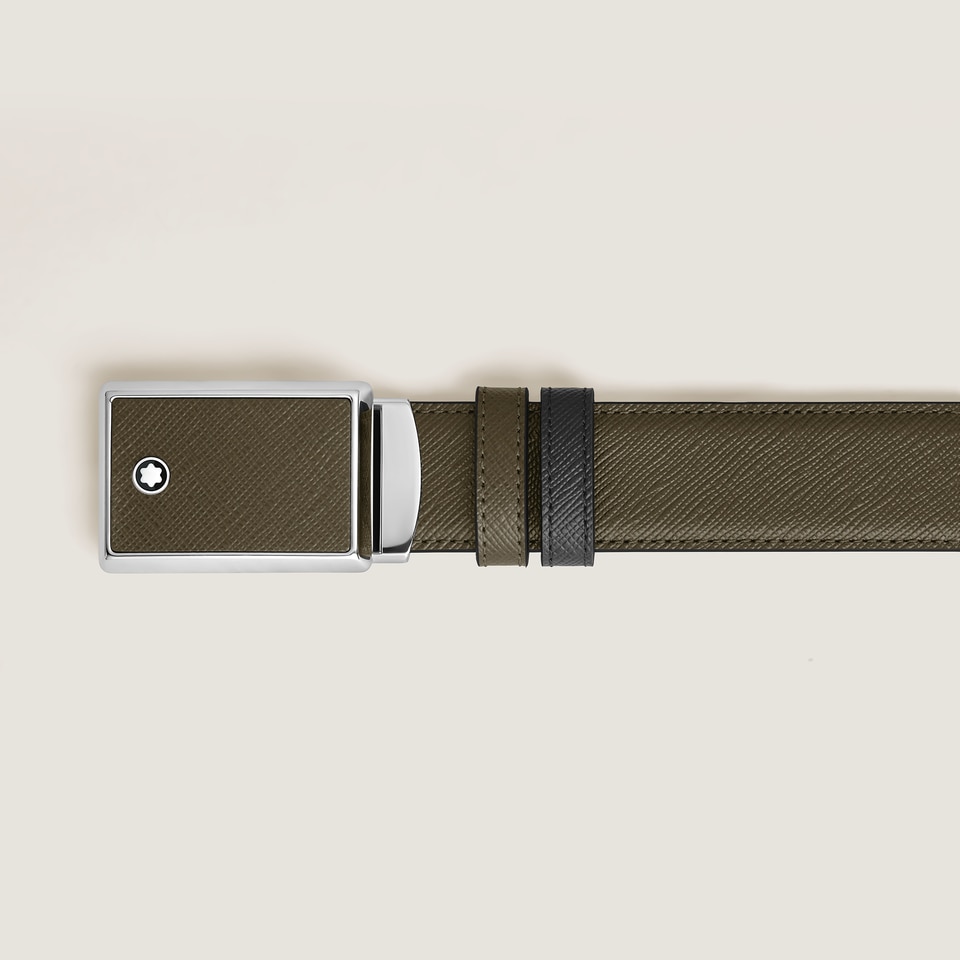 Marquetry Plate 30&nbsp;mm Reversible Belt in Sartorial Leather - 2