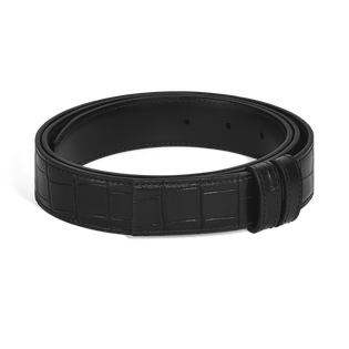 Black printed crocodile/black Meisterst&uuml;ck 30mm reversible leather strap