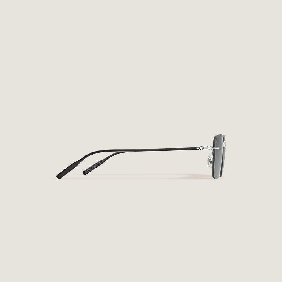 Eckige Sonnenbrille mit silberfarbener Metallfassung - 3